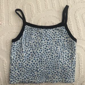 brandy melville blue leopard print top!